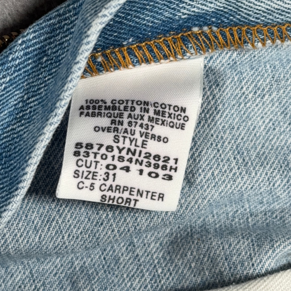 Vintage Ralph Lauren Polo Jean Shorts Mens 33 Blue Denim Baggy Carpenter Y2K - Picture 5 of 10